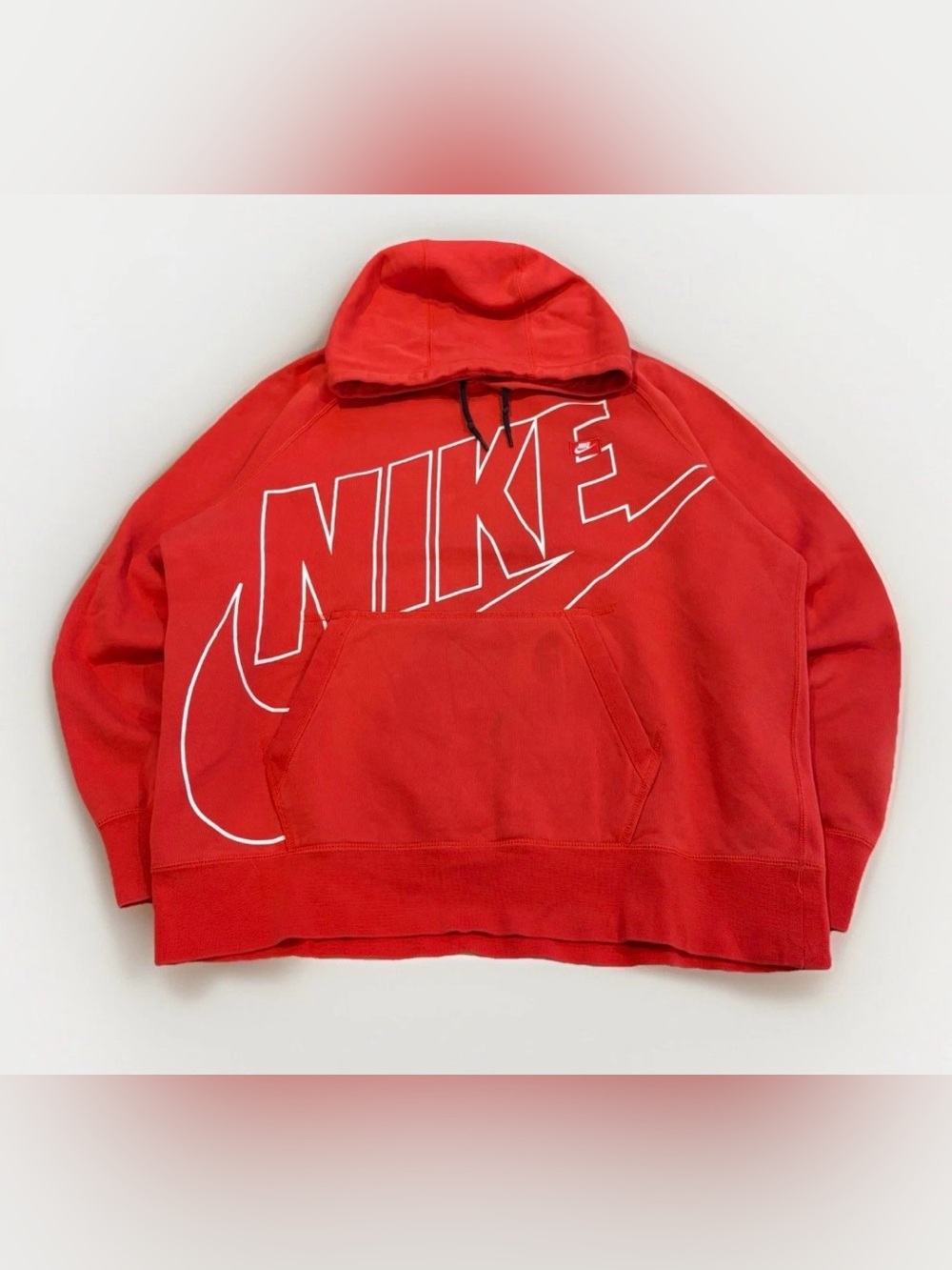 Nike Red Graphic Hoodie Spellout Pullover Size XL Red Sweatshirt Streetwear